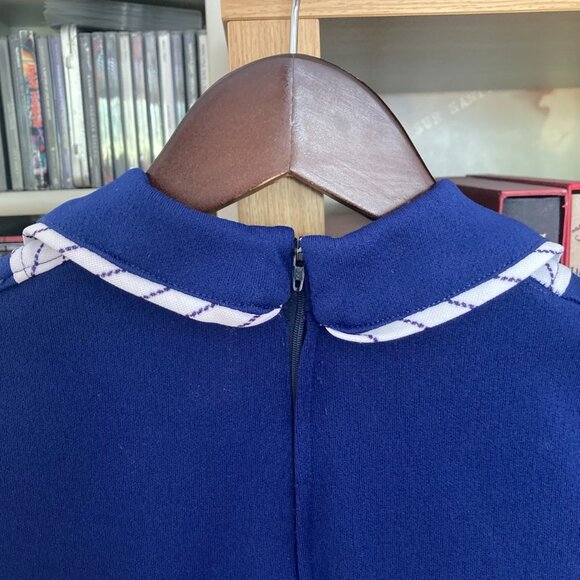 Vintage 1970s Handmade Blue and White Dress - Picture 6 of 9